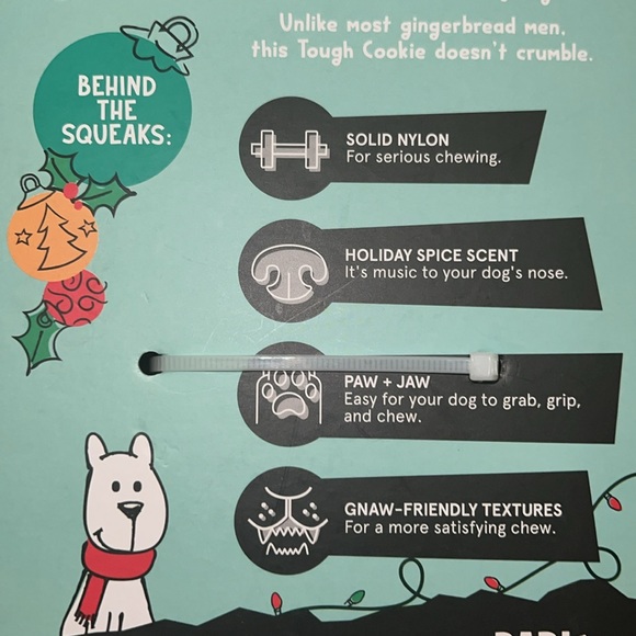 Bark Dog Bark Super Chewer Tough Cookie Dog Toy Brown Gingerbread